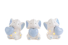 Carica l'immagine nel visualizzatore di Gallery, elefantino porcellana led celeste e rosa 6,5x8,5cm - Le stelle